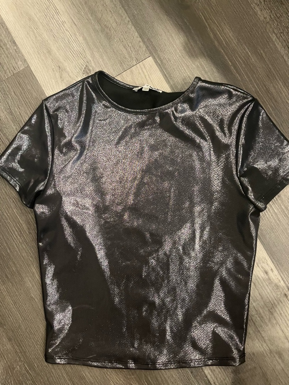 Fashion Nova Shimmer Black Crop Top